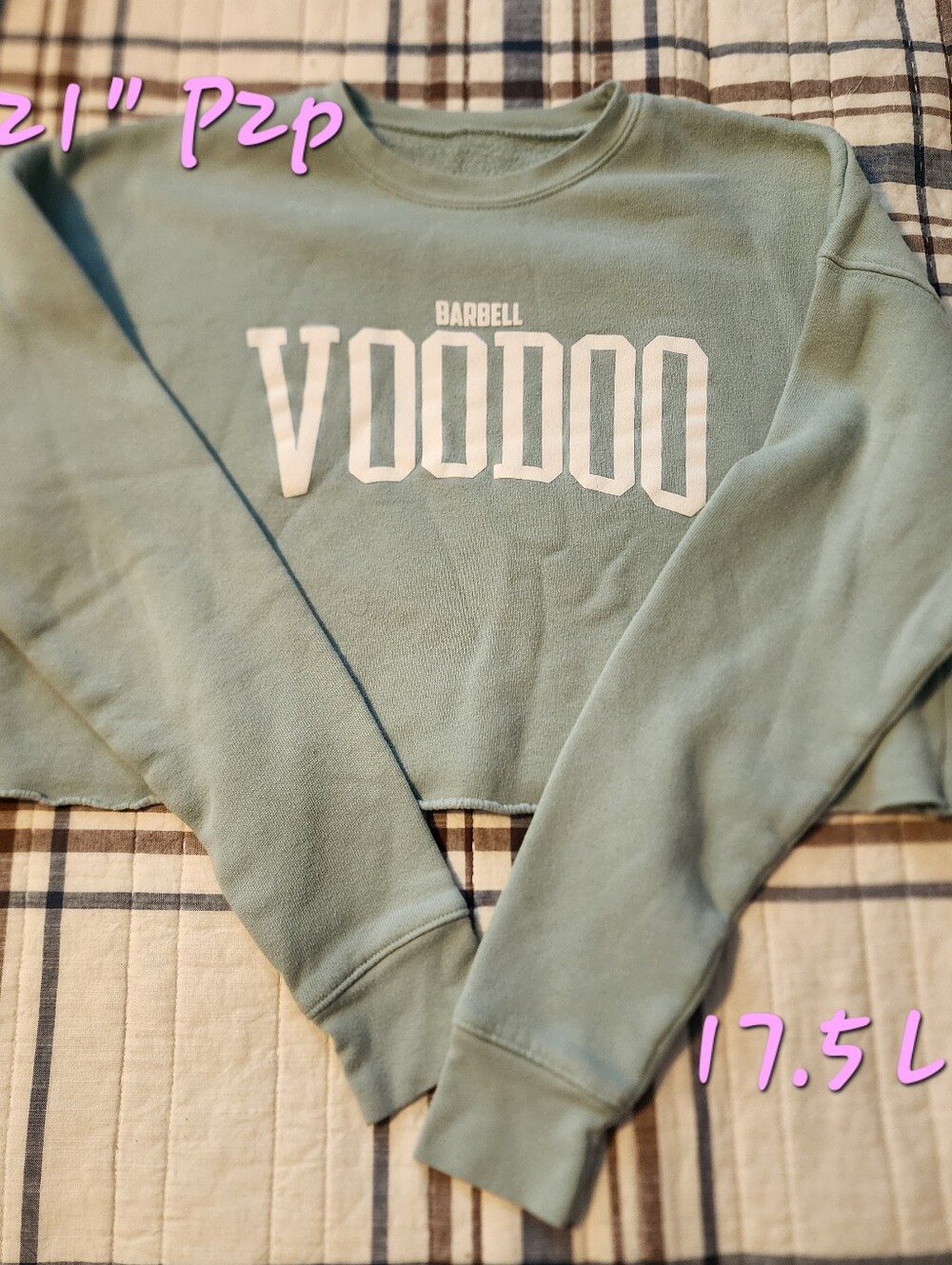 Barbell Voodoo Crop Sweatshirt  Size Small
